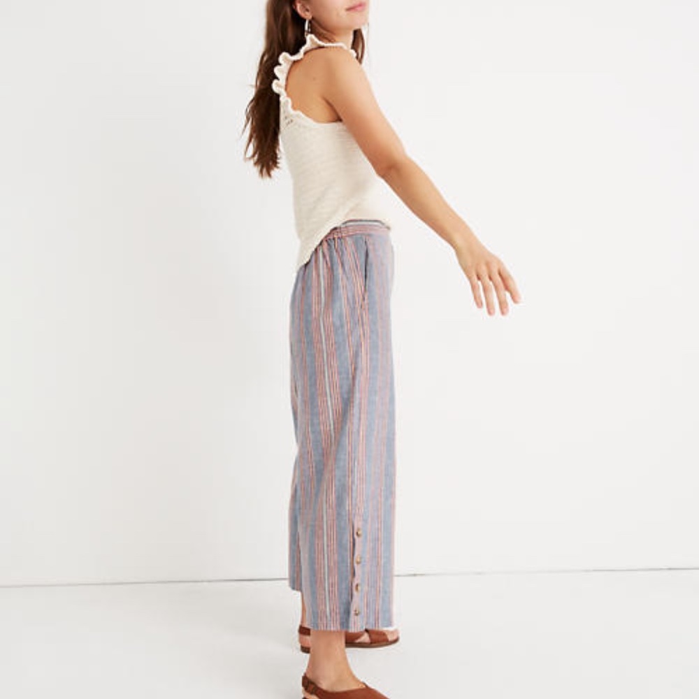 NWT Madewell Side-Button Huston Pull-On Crop Pants - Picture 2 of 4